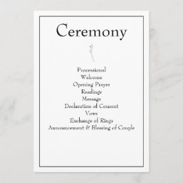 ミニマルモダンリストモノグラムブラック&ホワイト結婚ズ プログラム