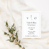 ミニマルモダンリストモノグラムブラック&ホワイト結婚ズ 招待状