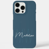 ミニマルモダンリストモノグラムブルー Case-Mate iPhoneケース (裏面)