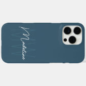 ミニマルモダンリストモノグラムブルー Case-Mate iPhoneケース (裏面 (横))