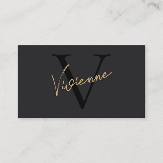 ミニマルモダンリストモノグラムプロフェッショナルマーケティング 名刺 (正面)