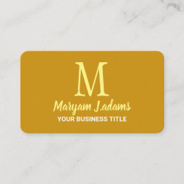 ミニマルモダンリストモノグラムマスタードイエロー 名刺
