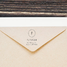 ミニマルモダンリストモノグラムリターンアドレス ラバースタンプ