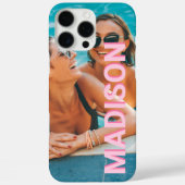 ミニマルモダンリストモノグラム名写真 Case-Mate iPhoneケース (裏面)