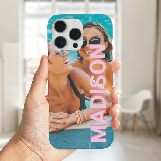 ミニマルモダンリストモノグラム名写真 Case-Mate iPhoneケース