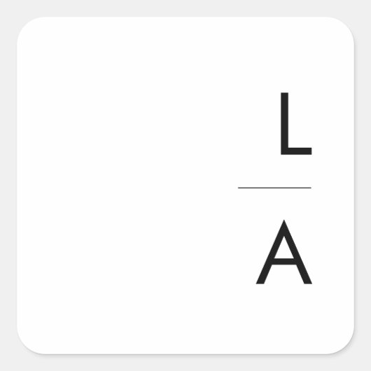 ミニマルモダンリストモノグラム封筒用シール スクエアシール (正面)