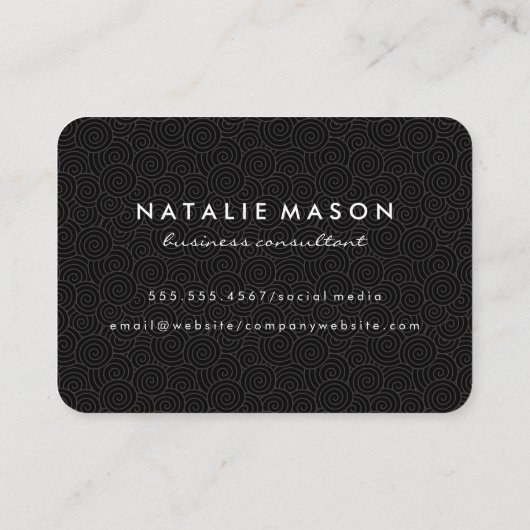 ミニマルモダンリストモノグラム旋回パターン 名刺 (裏面)