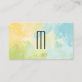 ミニマルモダンリストモノグラム水のカラーテクスチャ 名刺 (正面)