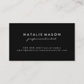 ミニマルモダンリストモノグラム水彩ブラシ 名刺 (裏面)