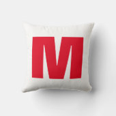 ミニマルモダンリストモノグラム白赤 クッション (裏面)