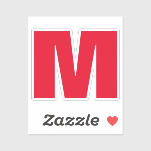 ミニマルモダンリストモノグラム白赤 シール (シート)