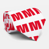 ミニマルモダンリストモノグラム白赤 ネクタイ (ロール)
