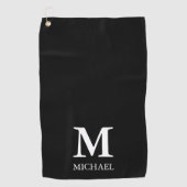 ミニマルモダンリストモノグラム白黒 ゴルフタオル (正面)