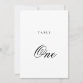 ミニマルモダンリストモノグラム結婚のテーブル番号 招待状 (正面)