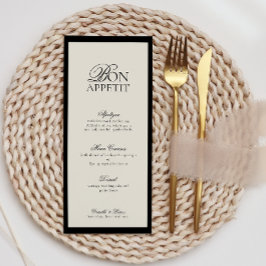 ミニマルモダンリストモノグラム結婚のメニュー メニュー