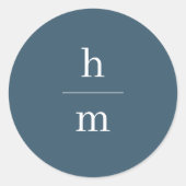 ミニマルモダンリストモノグラム結婚の封筒 ラウンドシール (正面)