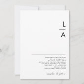 ミニマルモダンリストモノグラム結婚式招待状 招待状 (正面)
