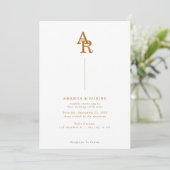 ミニマルモダンリストモノグラム結婚式招待状 招待状 (スタンド正面)