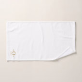 ミニマルモダンリストモノグラム金ゴールドホワイト バスタオルセット (ハンドタオル)