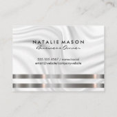 ミニマルモダンリストモノグラム金属トリム |ドレープ 名刺 (裏面)