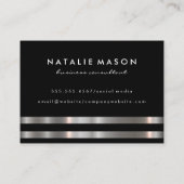 ミニマルモダンリストモノグラム金属銀トリム 名刺 (裏面)