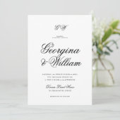 ミニマルモダンリストモノグラ結婚ムの 招待状 (スタンド正面)