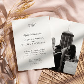 ミニマルモダンリストモノグラ結婚ムの 招待状