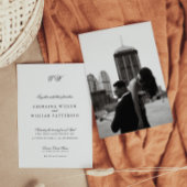 ミニマルモダンリストモノグラ結婚ムの 招待状