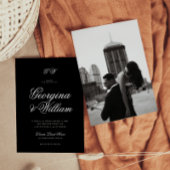 ミニマルモダンリストモノグラ結婚ムの 招待状