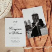 ミニマルモダンリストモノグラ結婚ムの 招待状