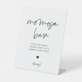 ミニマルモダンリストモモザバー 台座サイン