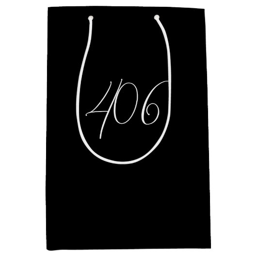 ミニマルモダンリストモンタナ406ブラック ミディアムペーパーバッグ (正面)