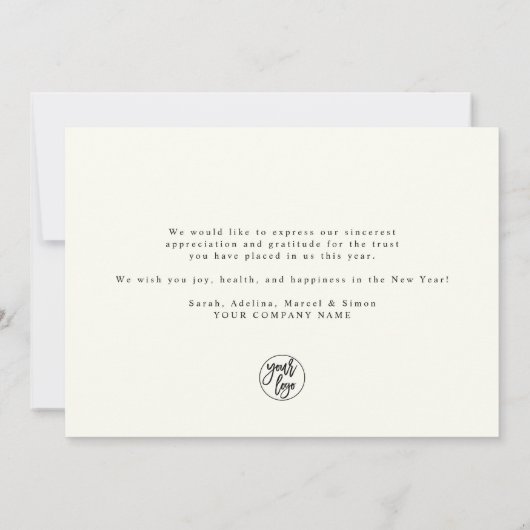 ミニマルモダンリストユーカリのビジネスロゴ シーズンカード (裏面)