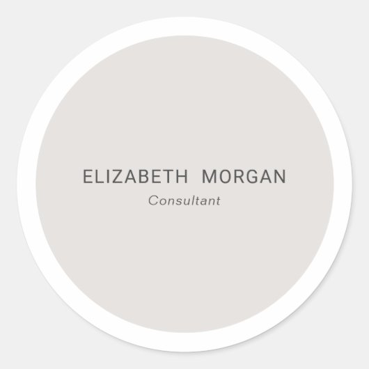 ミニマルモダンリストライトグレーベージュ ラウンドシール (正面)