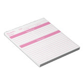 ミニマルモダンリストライトピンクパーソナライズされたレシピ ノートパッド (アングル)