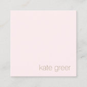 ミニマルモダンリストライトピンク美しいスクエア スクエア名刺 (正面)