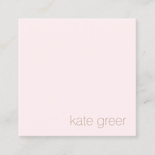 ミニマルモダンリストライトピンク美しいスクエア スクエア名刺 (正面)