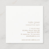 ミニマルモダンリストライトピンク美しいスクエア スクエア名刺 (裏面)