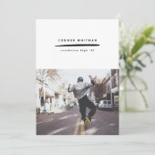 ミニマルモダンリストラインの卒業の発表 招待状 (スタンド正面)