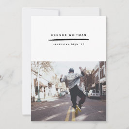 ミニマルモダンリストラインの卒業の発表 招待状