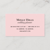 ミニマルモダンリストラインイニシャルモノグラムピンク 名刺 (裏面)