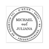 ミニマルモダンリストラウンドカップルの家族の名前 セルフインキングスタンプ (デザイン)