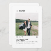 ミニマルモダンリストラウンドコーナーフォトインスタグラム セーブザデート (正面/裏面)