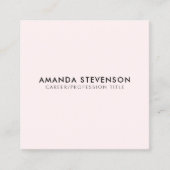 ミニマルモダンリストラグジュアリーライトピンク/ブラック スクエア名刺 (正面)