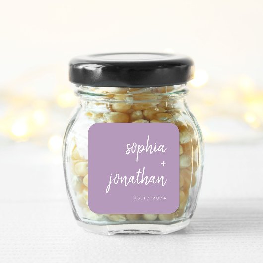 ミニマルモダンリストラベンダー | 結婚s スクエアシール