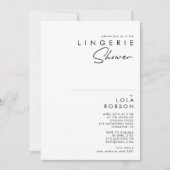 ミニマルモダンリストランジェリーシャワー招待状 招待状 (正面)