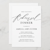 ミニマルモダンリストリハーサル夕食会 招待状 (正面/裏面)