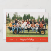 ミニマルモダンリストレッドクリスマス シーズンカード (正面)