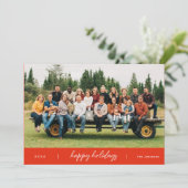 ミニマルモダンリストレッドクリスマス シーズンカード (スタンド正面)