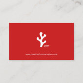 ミニマルモダンリストレッドホワイトコーラルリーフダイビング 名刺 (裏面)